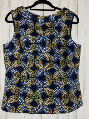 Anthropologie Boden Navy Floral Circle Print Top US 10